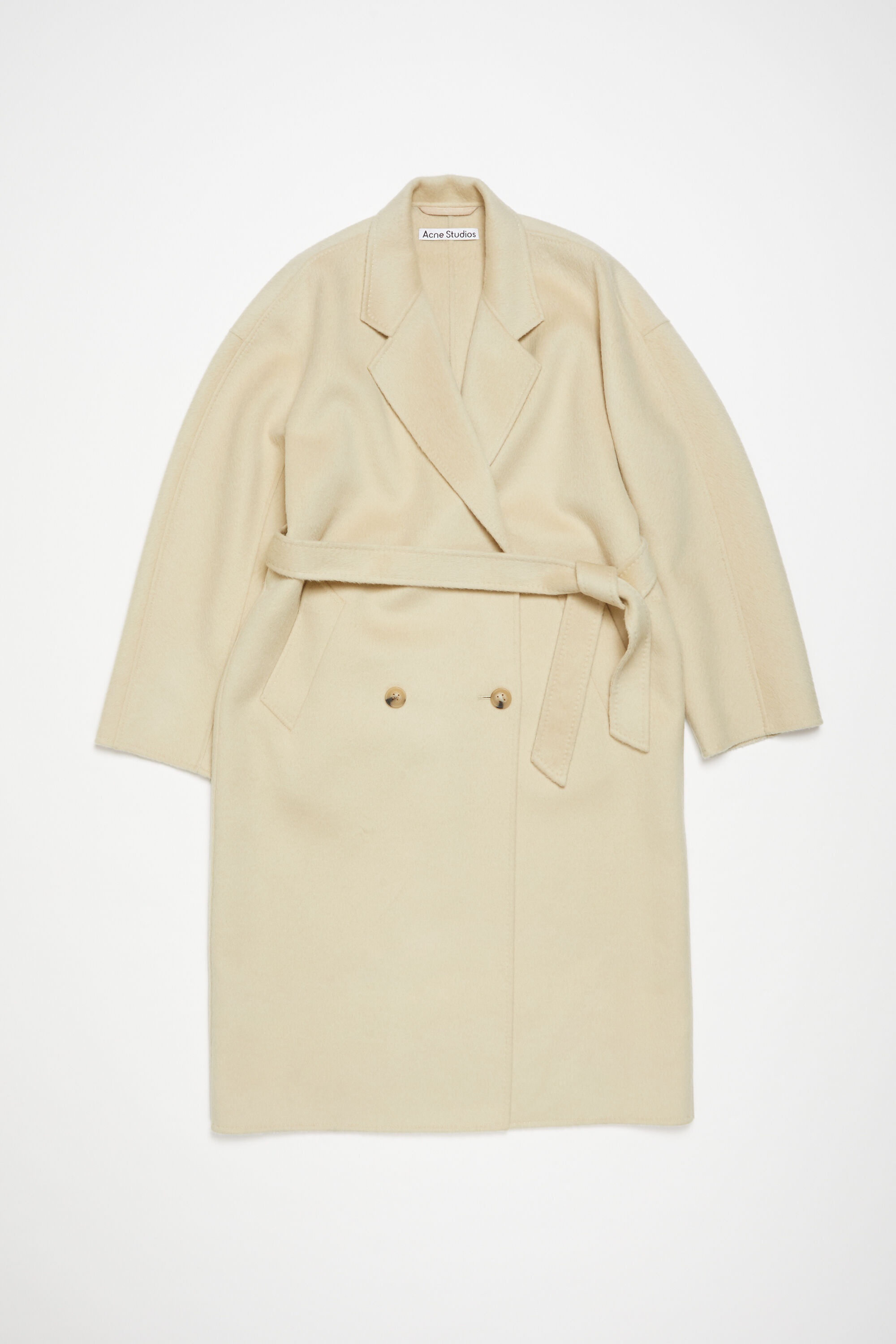 Double-breasted wool coat - Clay beige - 1