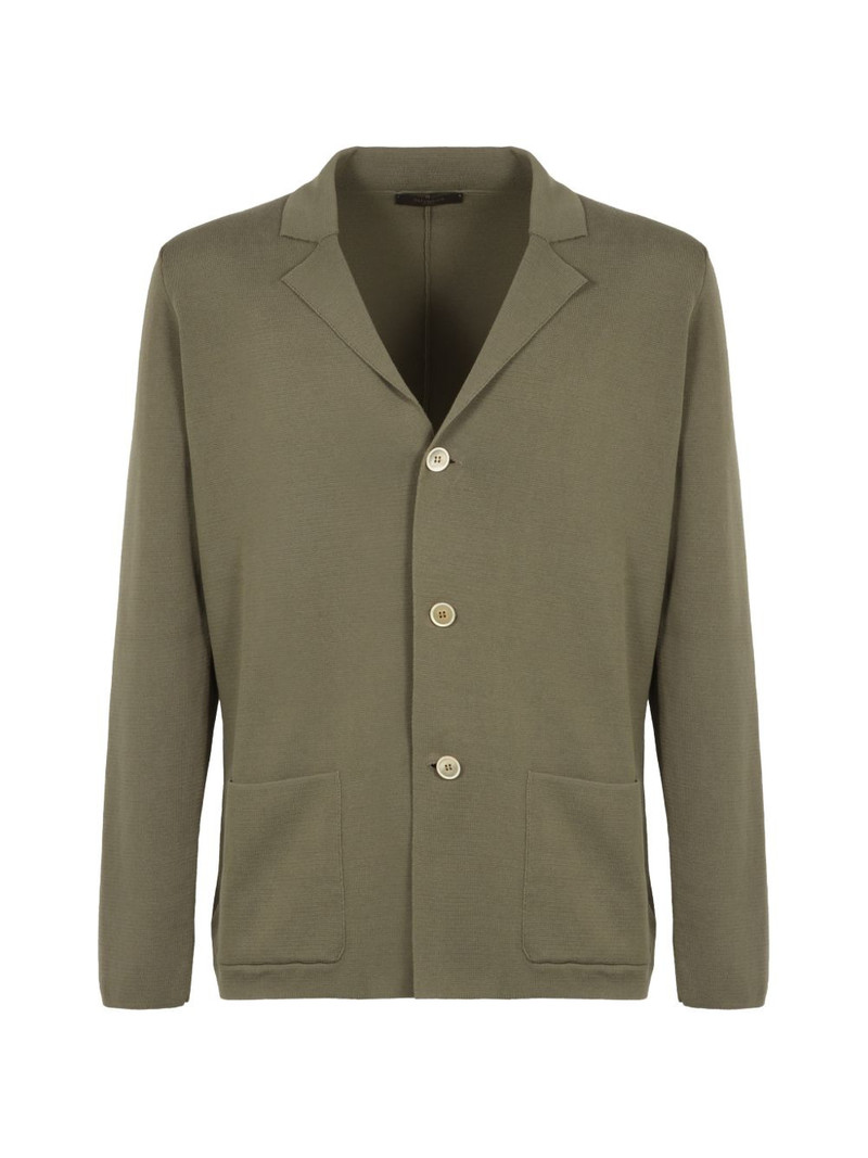 lapel collar cotton cardigan 1