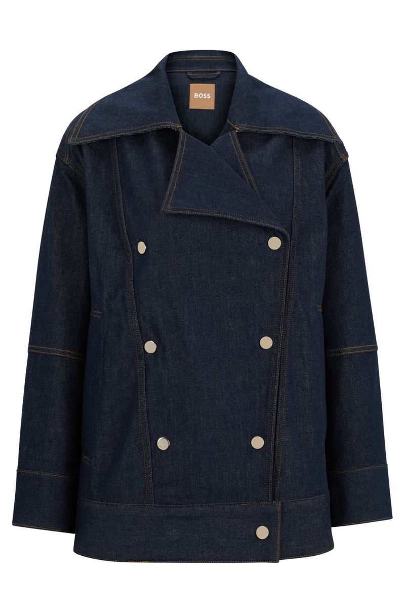 RELAXED-FIT DENIM JACKET WITH DOUBLE-BREASTED CLOSURE 1