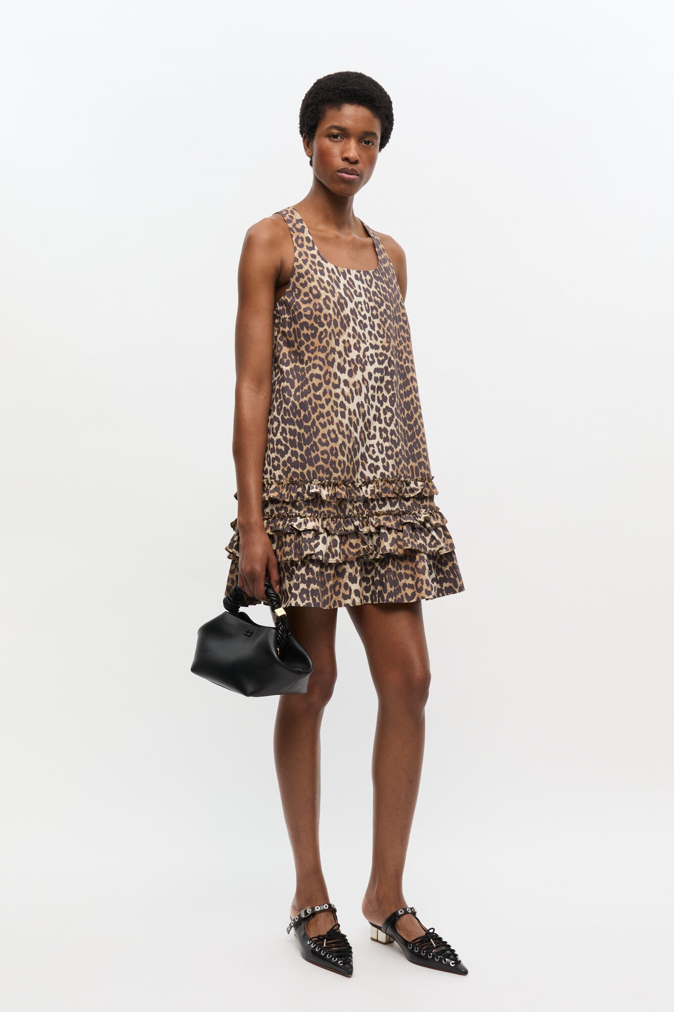 LEOPARD COTTON POPLIN MINI DRESS - 2