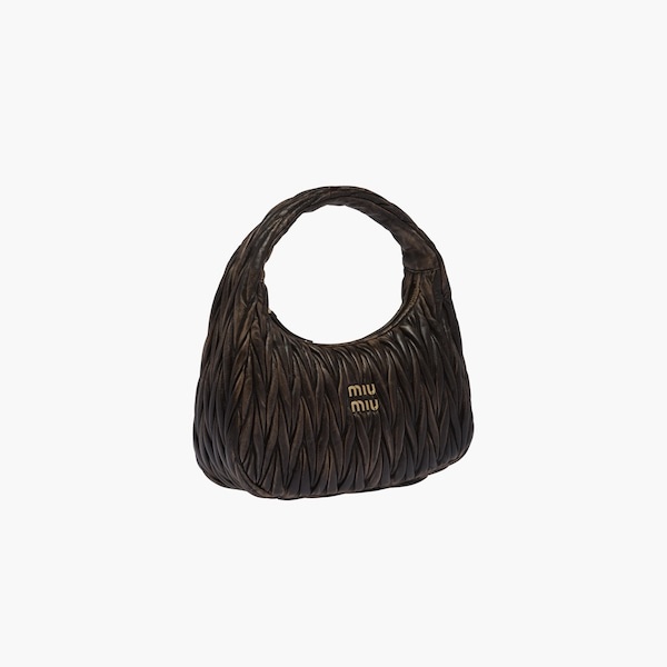 Miu Wander matelassé nappa leather hobo bag - 6