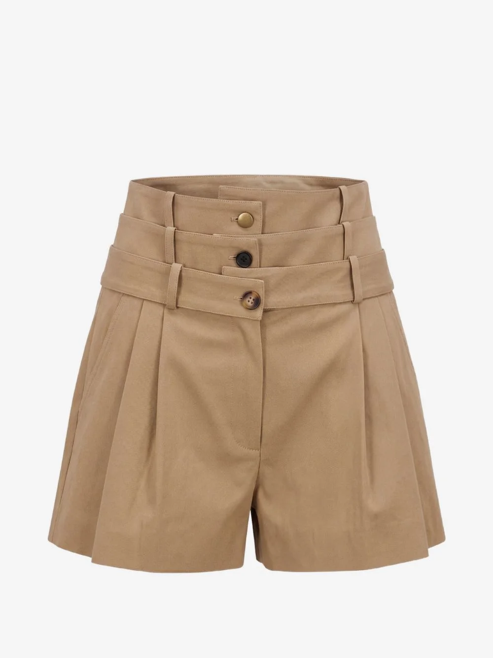 triple-waistband pleated shorts - 1