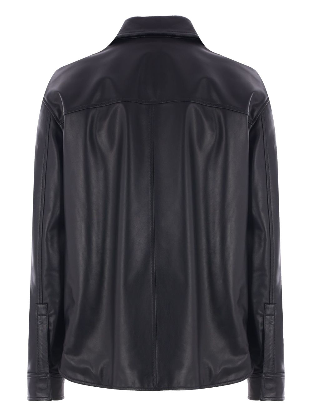 leather overshirt - 2