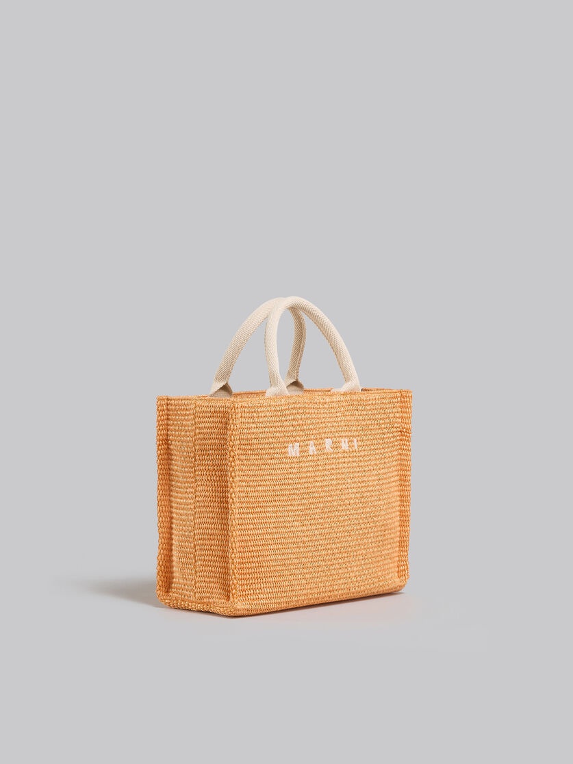 ORANGE RAFFIA-EFFECT SMALL TOTE BAG - 6