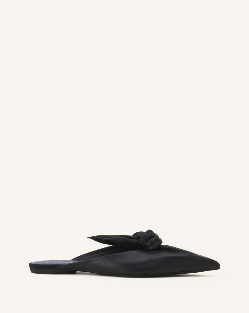 MIDNIGHT STEP LEATHER BOW MULE 1