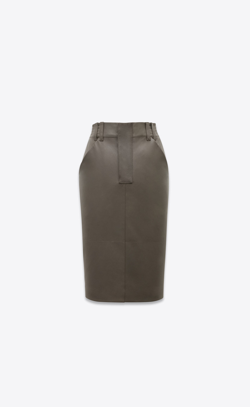 pencil skirt in shiny lambskin 1