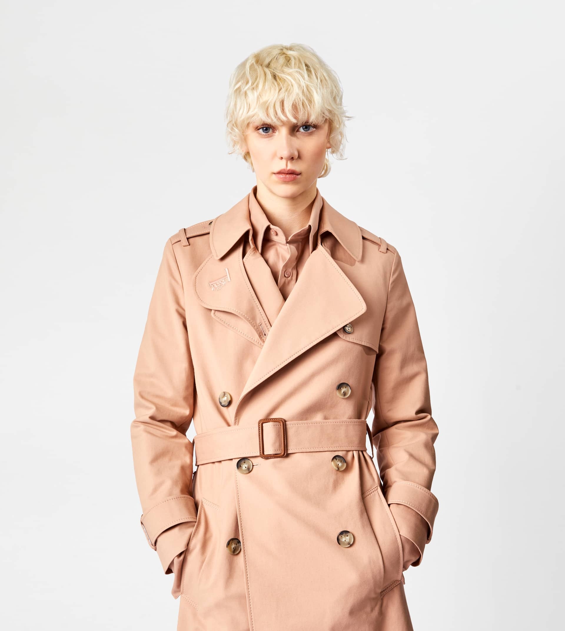 DOUBLE-BREASTED TRENCH COAT - BEIGE - 7