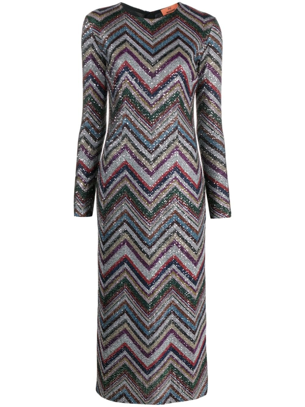 zigzag sequin-embellished midi dress - 1