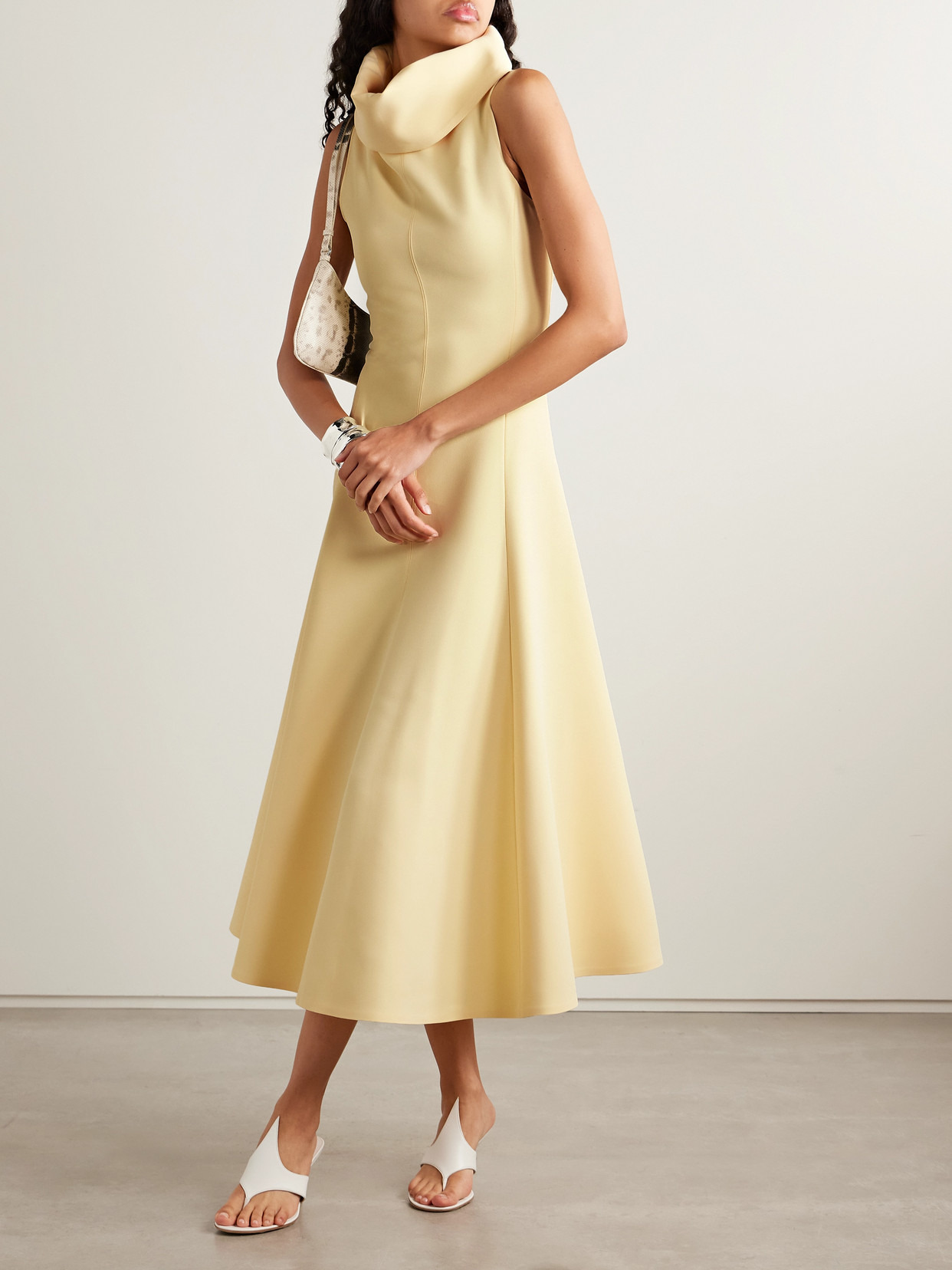 Draped Crepe Midi Dress - 2