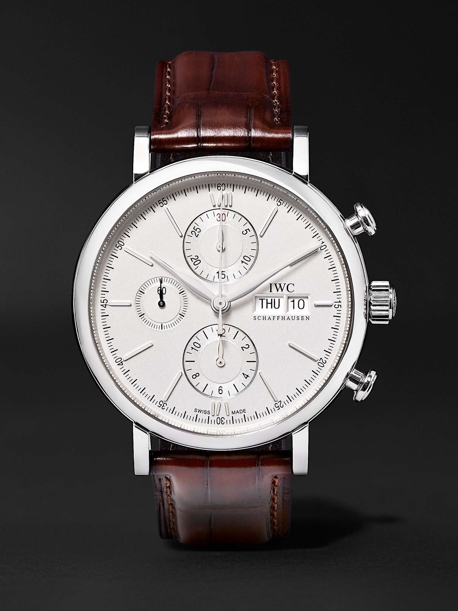 Portofino Automatic Chronograph 42mm Stainless Steel and Alligator Watch, Ref. No. IW391007 - 7