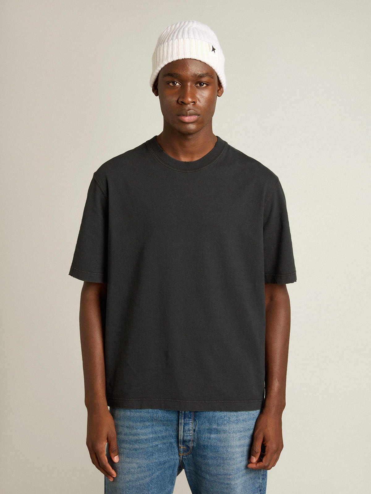 T-shirt in washed black with reverse logo on the back - Asian fit - 2