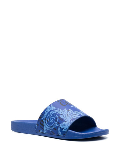 VERSACE JEANS COUTURE logo-print open-toe slides outlook