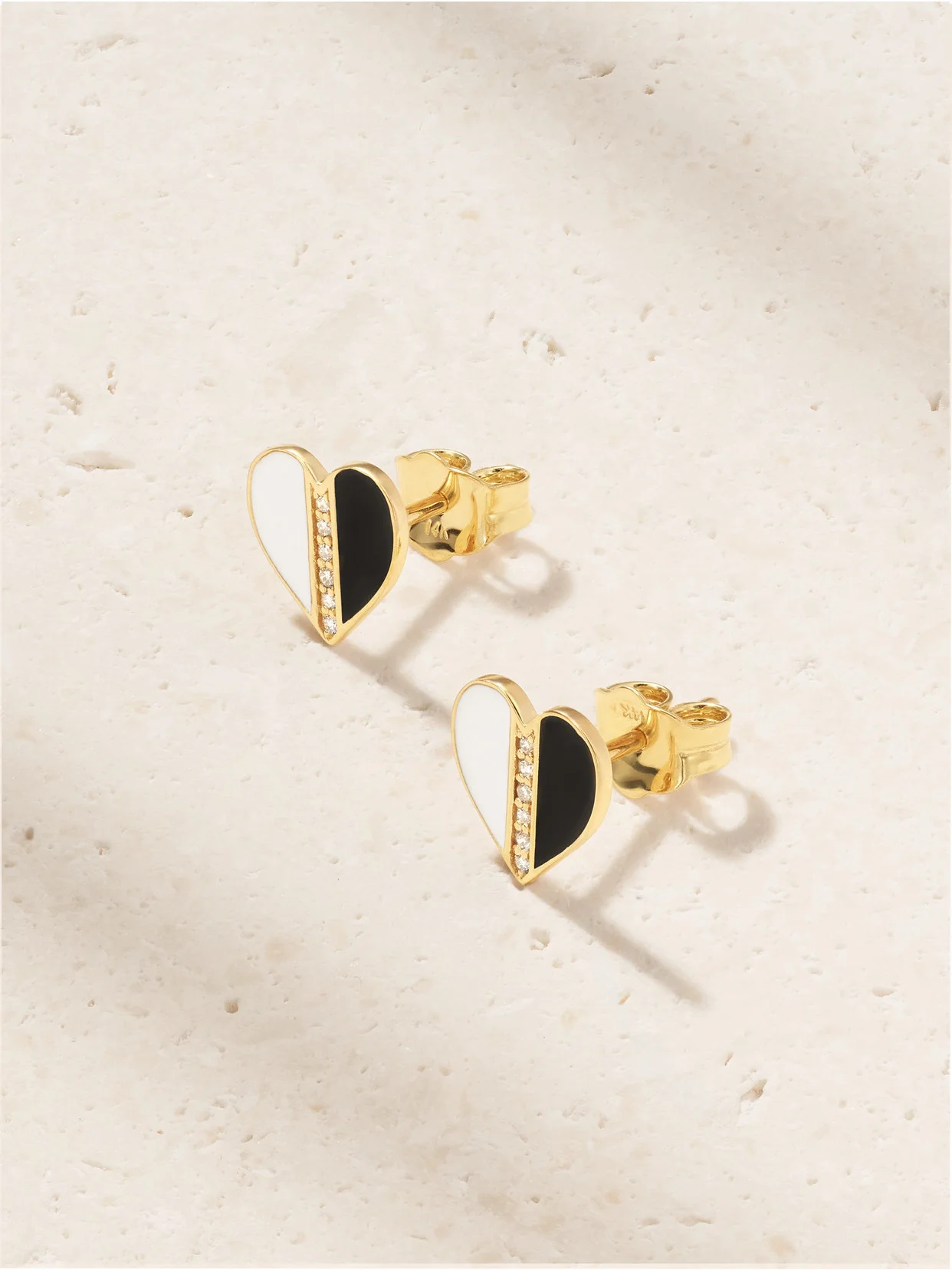14-karat Gold, Diamond And Enamel Earrings - 1