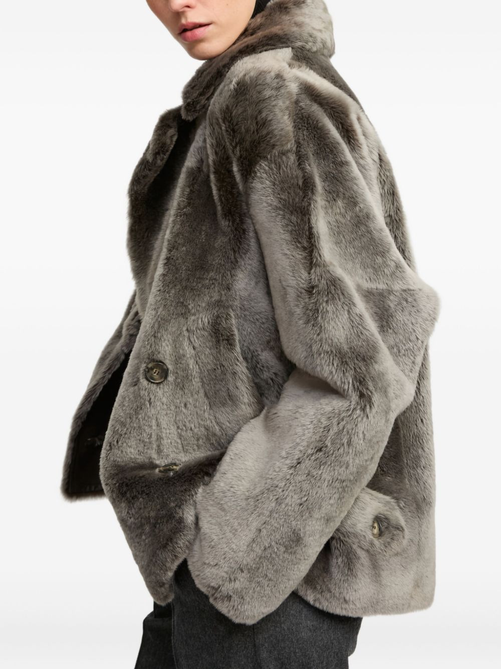 wool double-breasted coat - 3