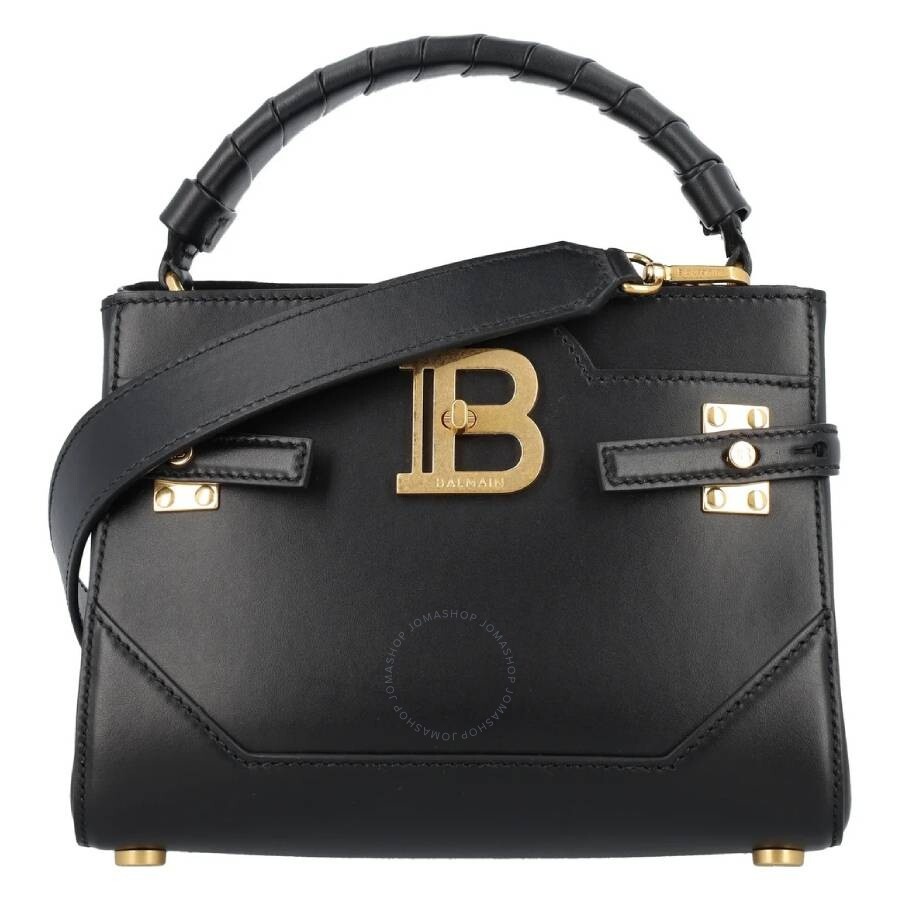 Balmain Smooth Leather B-Buzz 22 Top-Handle Bag In Black - 1