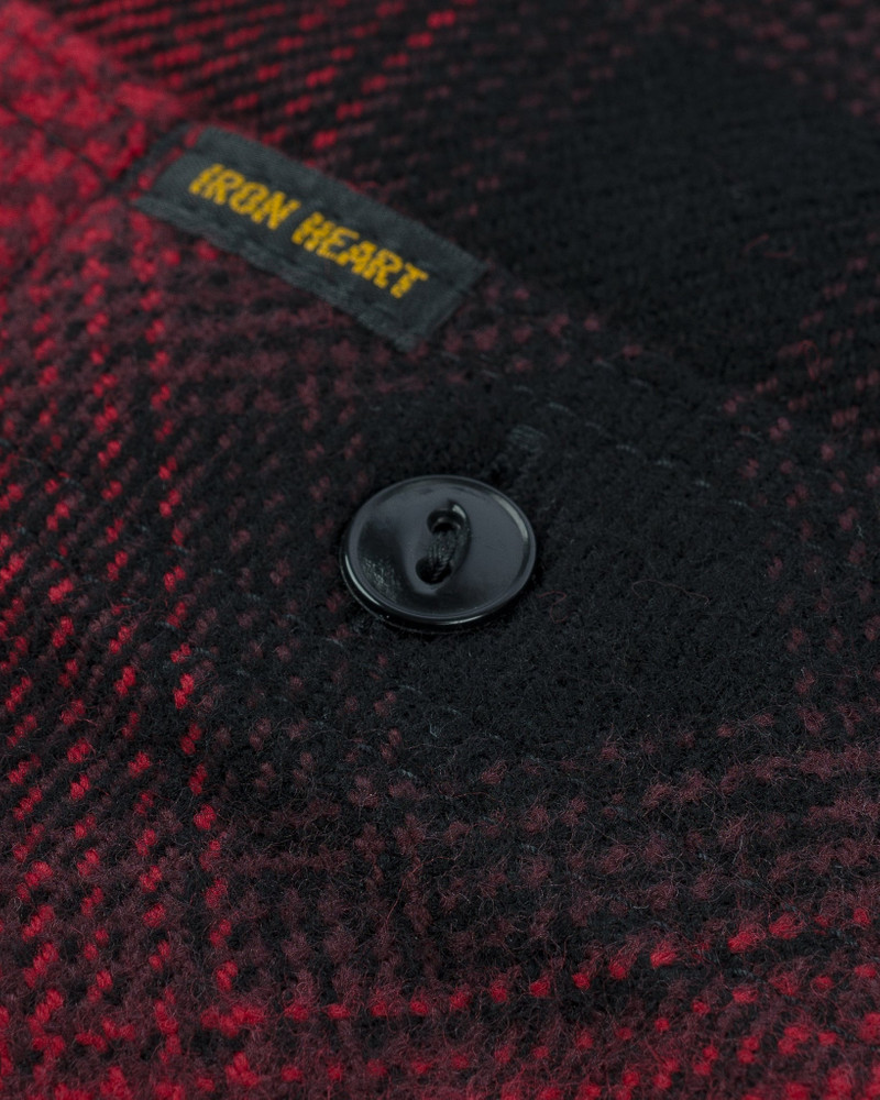 ULTRA HEAVY FLANNEL OMBRÉ CHECK WORK SHIRT - RED/BLACK 10