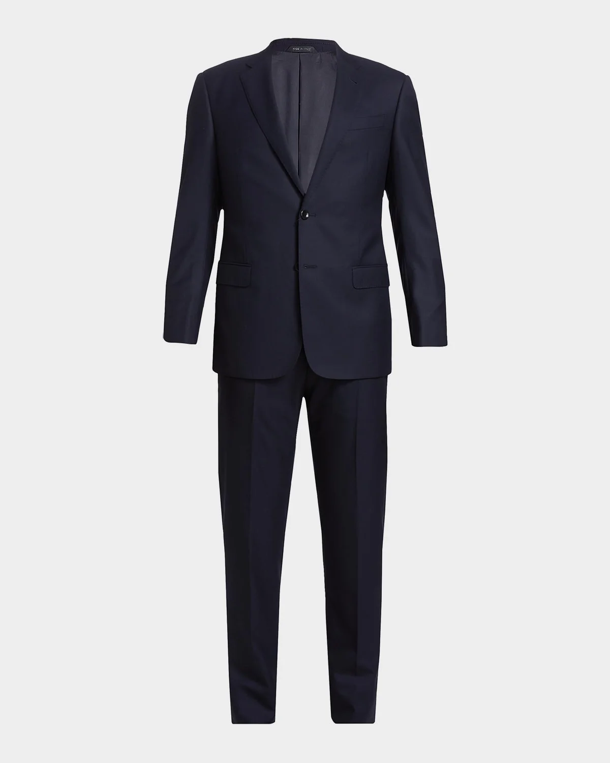 Men's Solid Wool Suit - 1