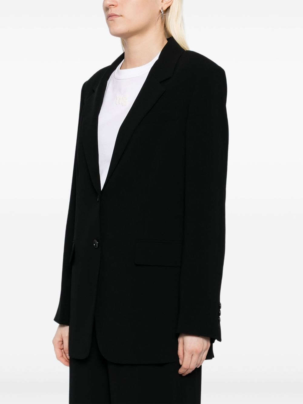 padded-shoulder blazer - 3