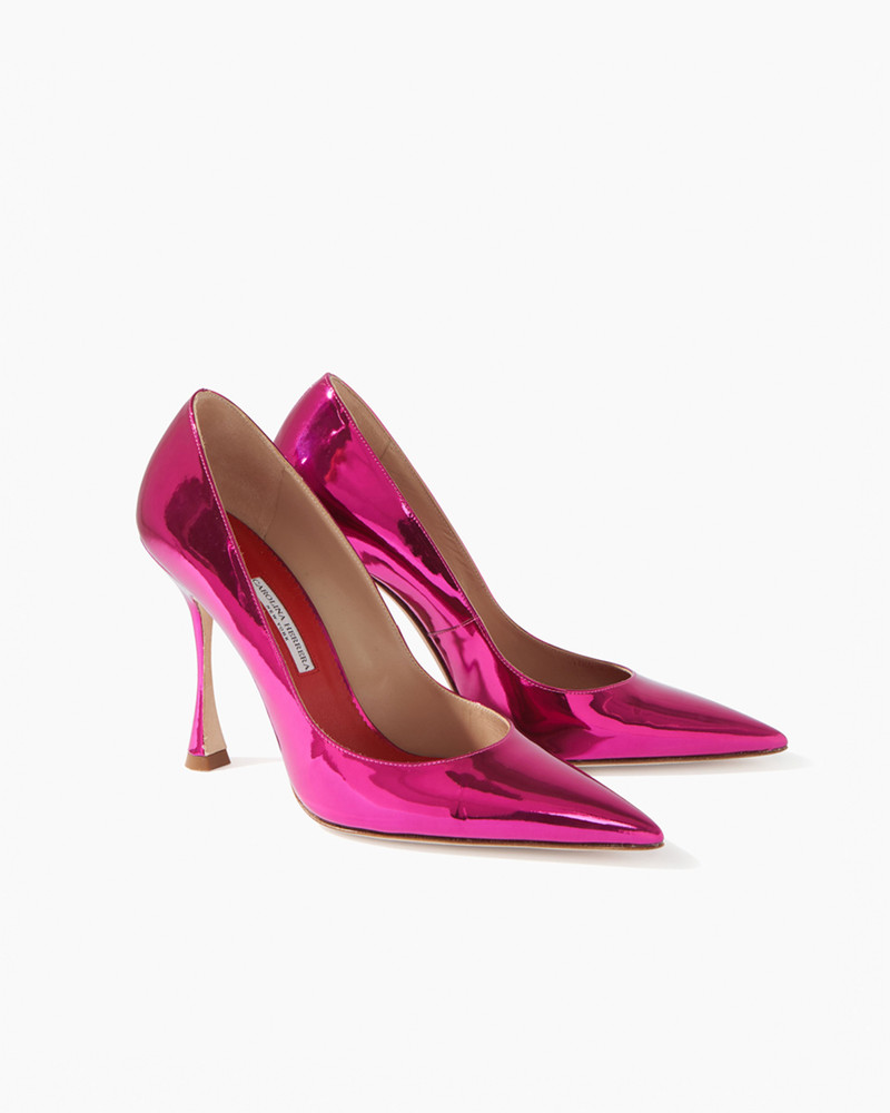 CAROLINA HERRERA Metallic Patent Leather Pumps outlook