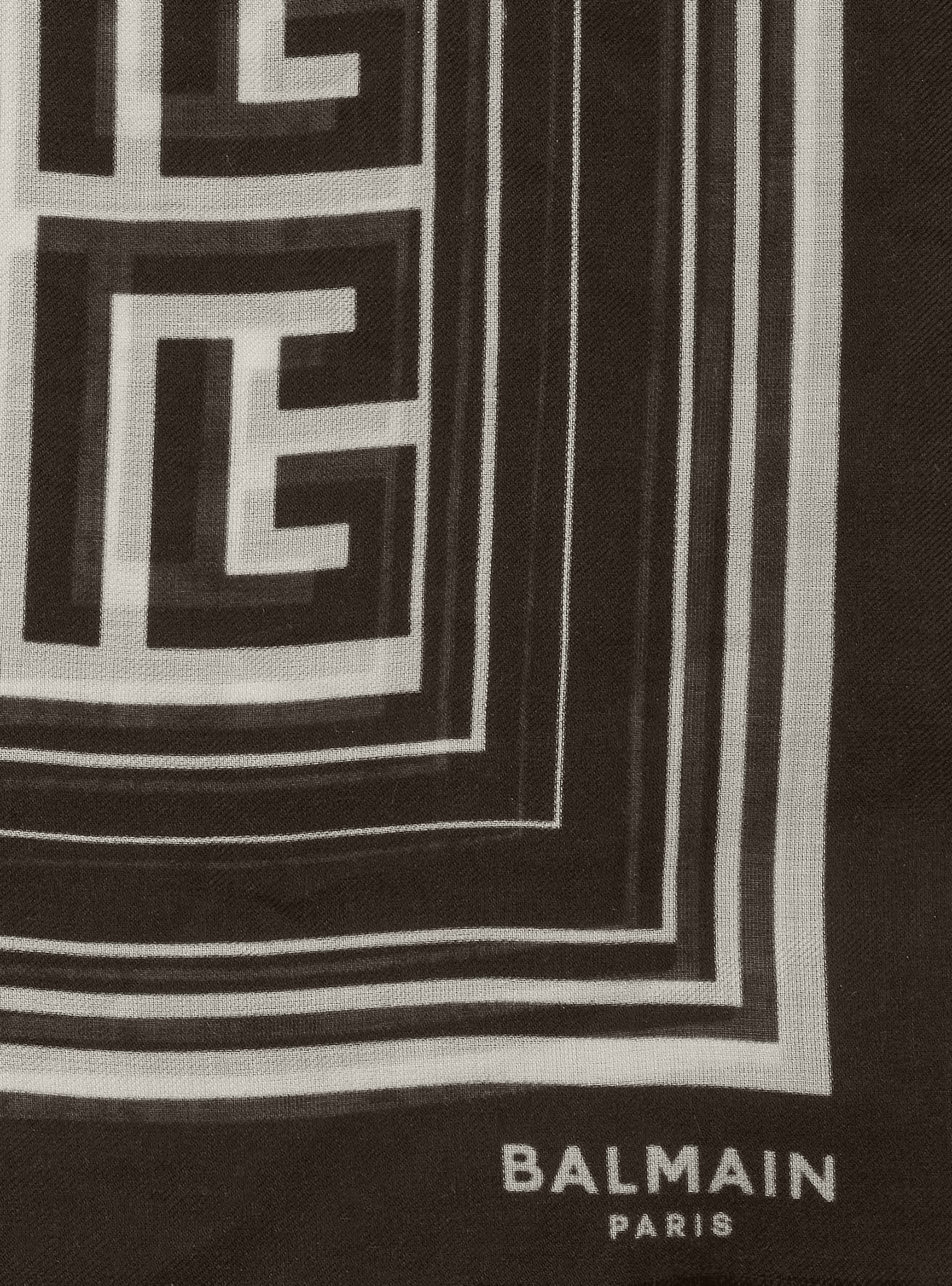 Modal scarf with Balmain monogram pattern - 3