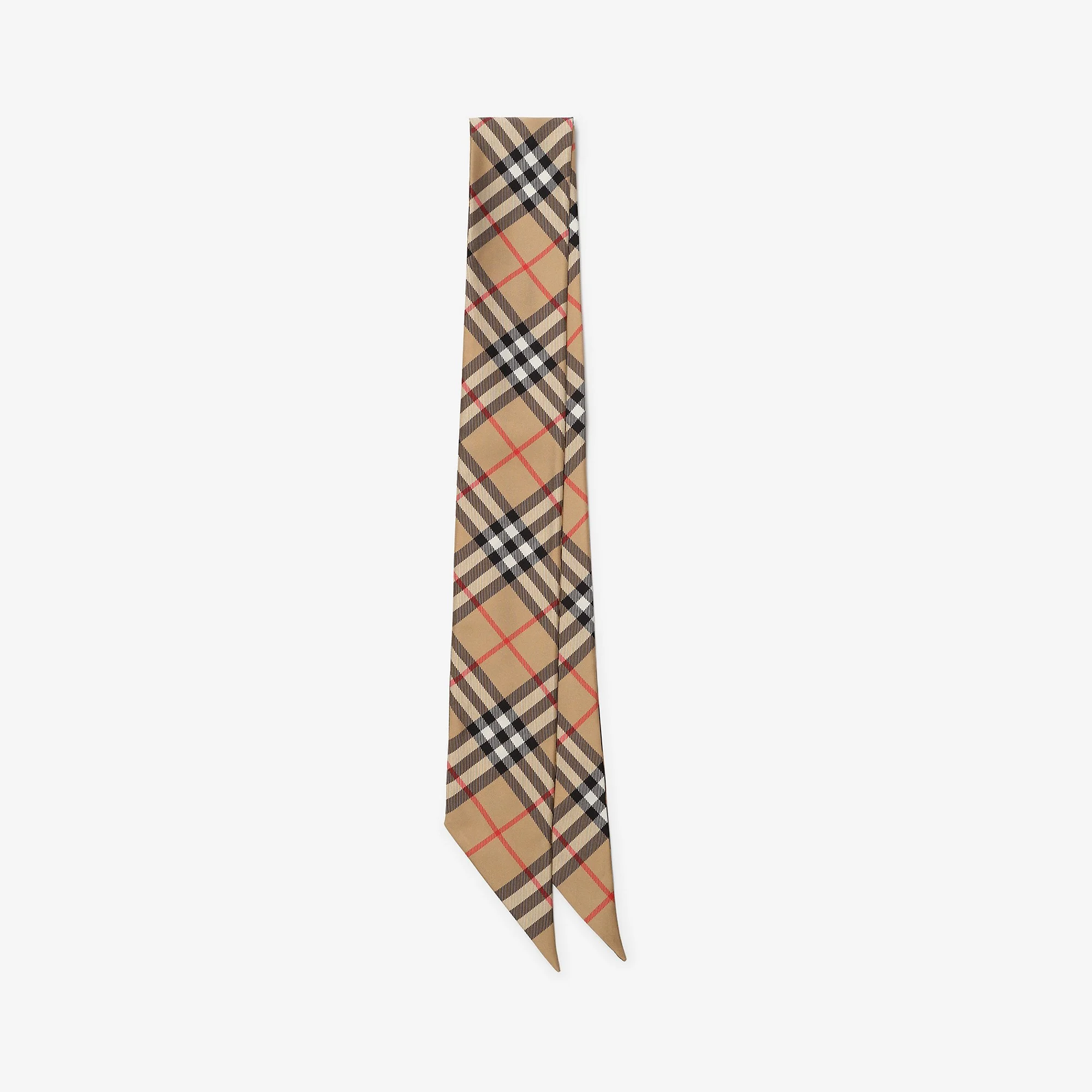 Skinny Reversible Leopard Print Silk Scarf - 1