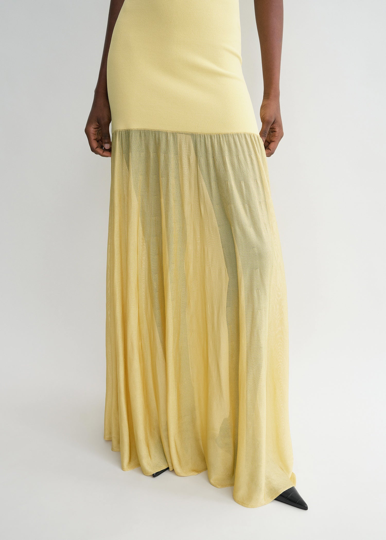Evening tank dress soft yellow - 4