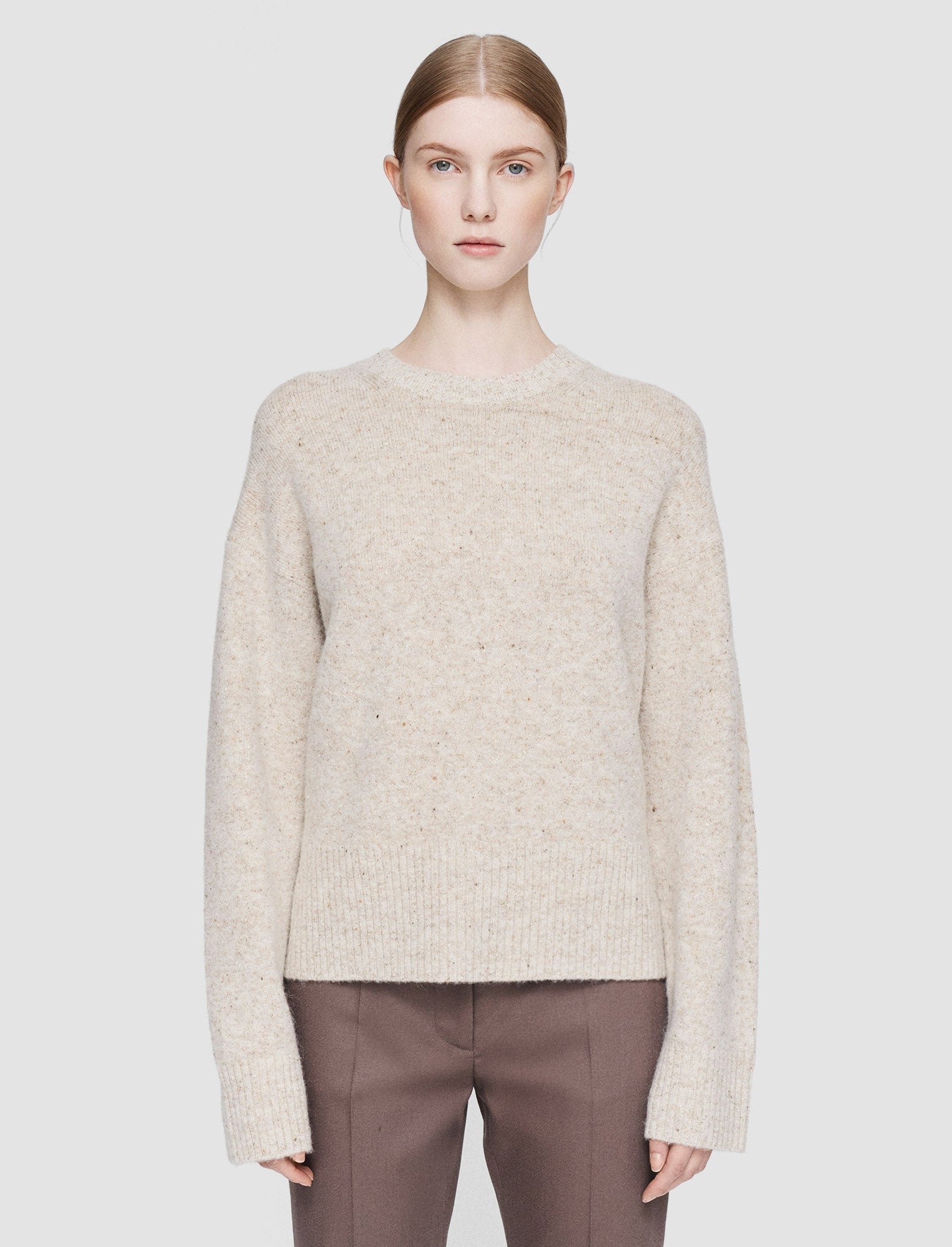 Alpaca Tweed Knit Round Neck Jumper - 3