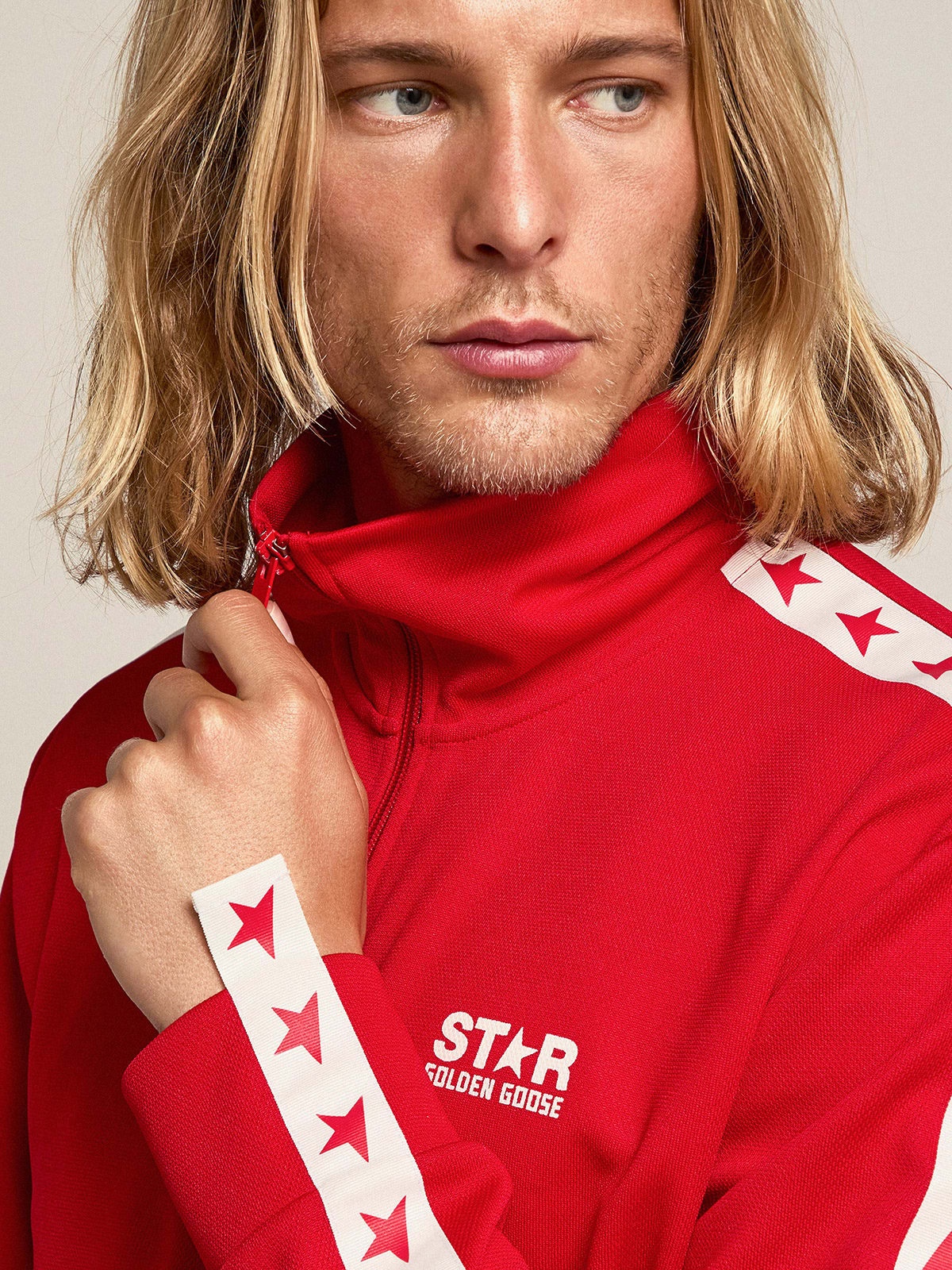 Red Denis Star Collection zipped sweatshirt with red stars - 2