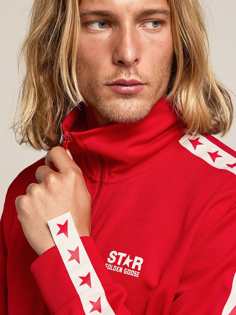 Red Denis Star Collection zipped sweatshirt with red stars 2