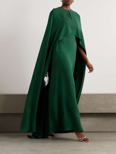 Valentino Cape-effect silk-crepe gown outlook