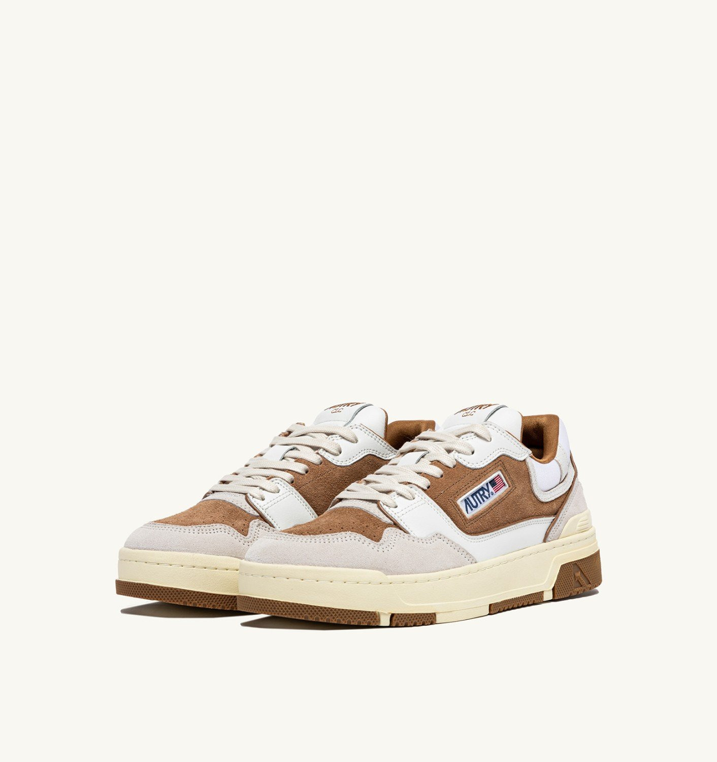 CLC LOW SNEAKERS IN WHITE AND CIGAR LEATHER AND SUEDE - 2