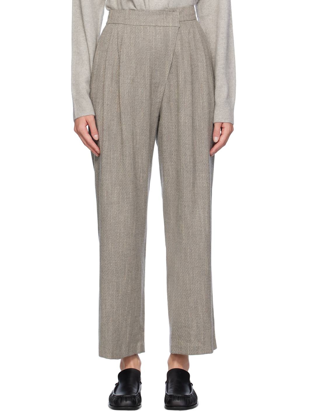 Gray Wrap Trousers - 1