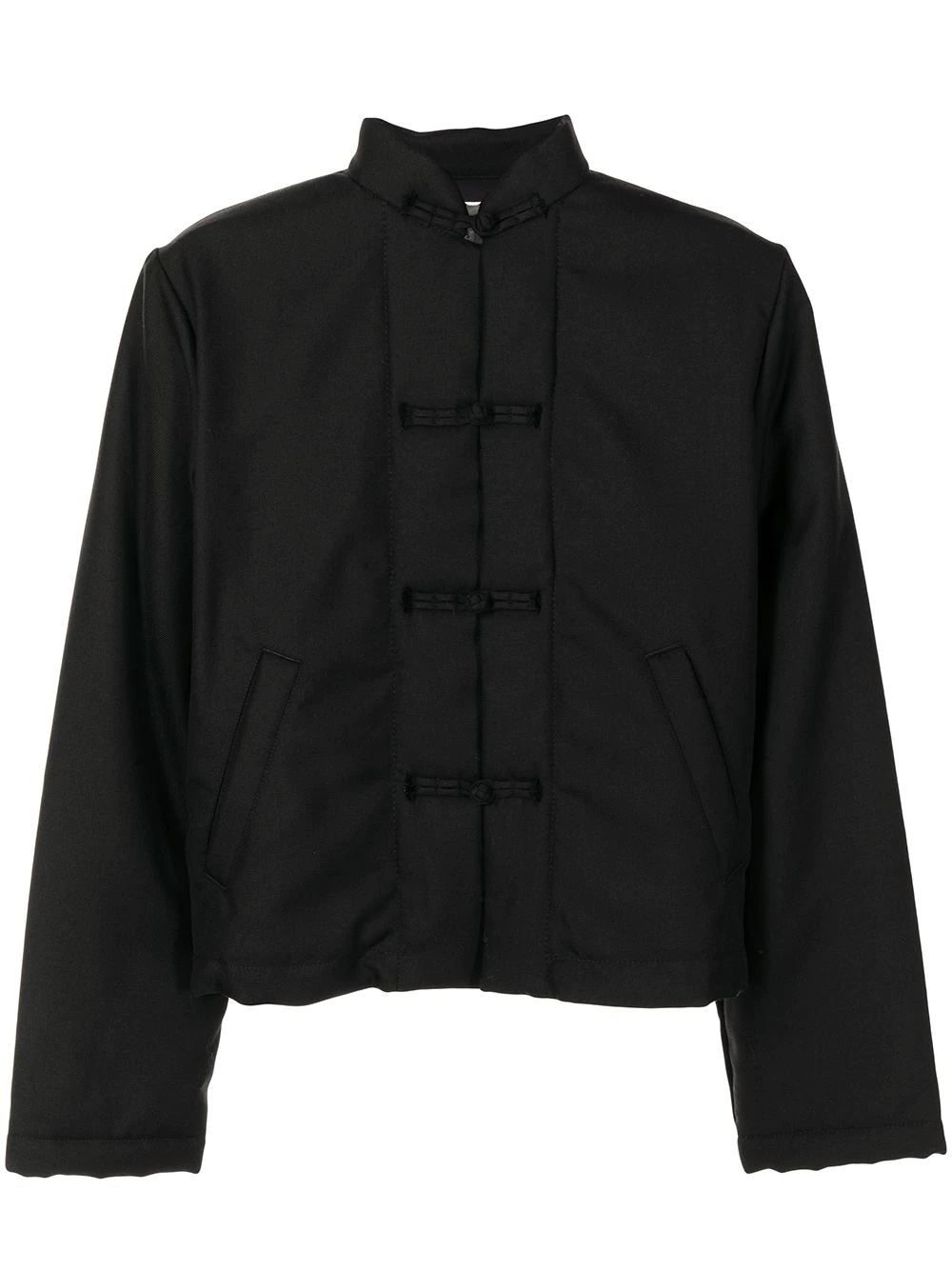 buttoned-up cropped bomber jacket - 1