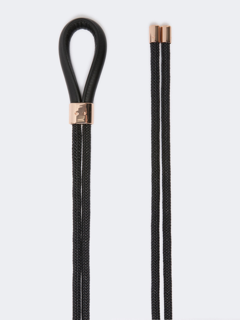 Max Mara TARGA Waxed cotton belt - BLACK outlook