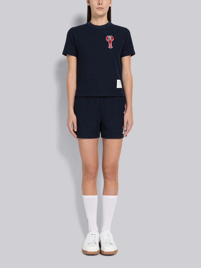 Textured Check Sequin Lobster Short Sleeve Tee 4