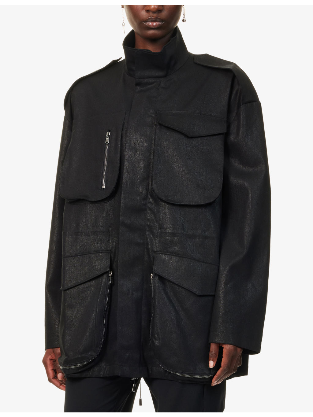 Relaxed-Fit Drawstring Stretch-Cotton Jacket - 3