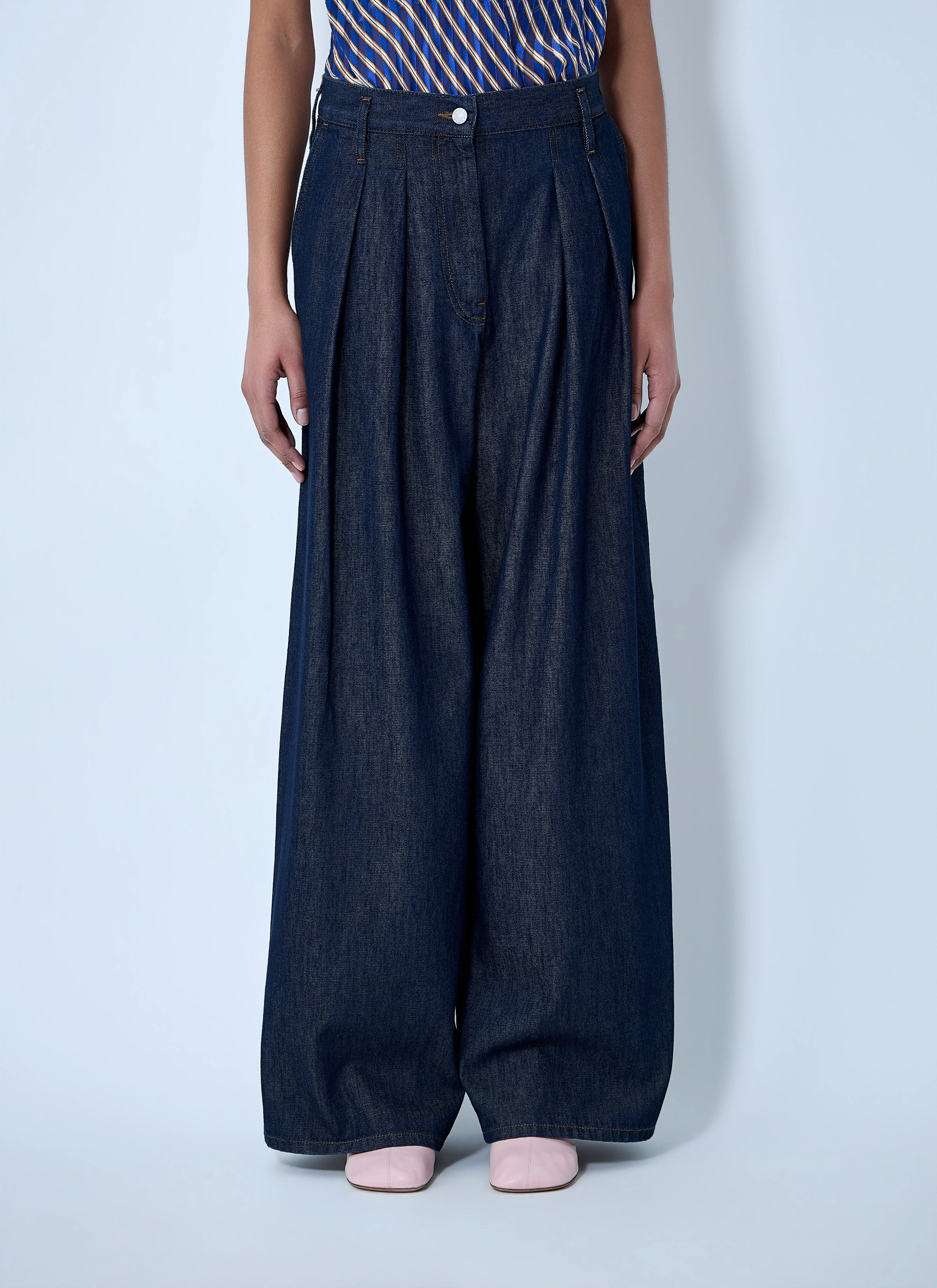 Dries Van Noten Women Wide-Leg Denim Trousers - 1