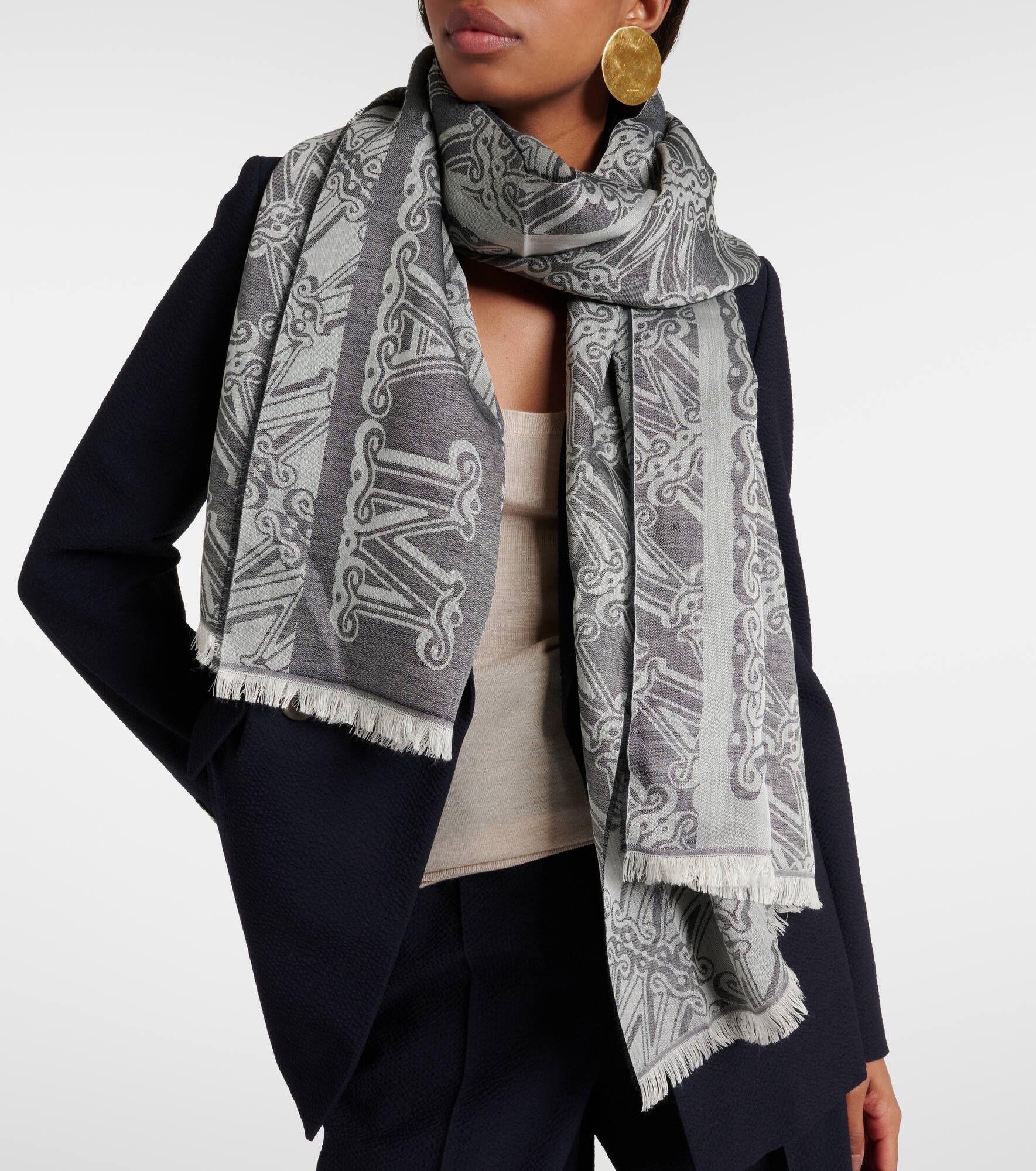 Eleonor wool, silk, and linen scarf - 2