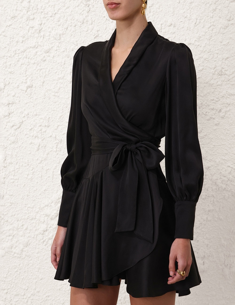 SILK WRAP MINI DRESS - 5