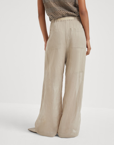 Brunello Cucinelli Cotton organza ergonomic loose trousers outlook