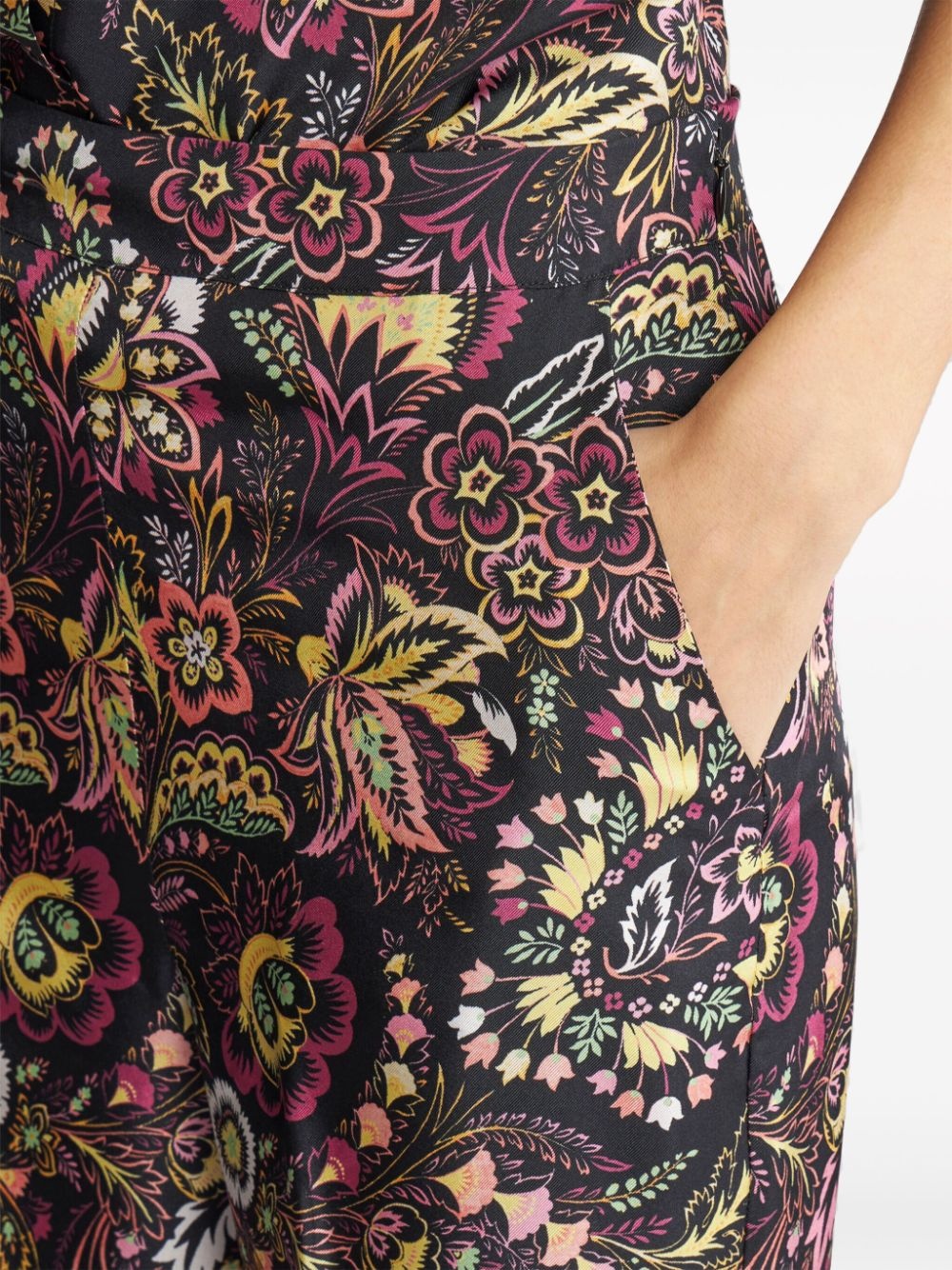 twill-print straight-legged trousers - 5
