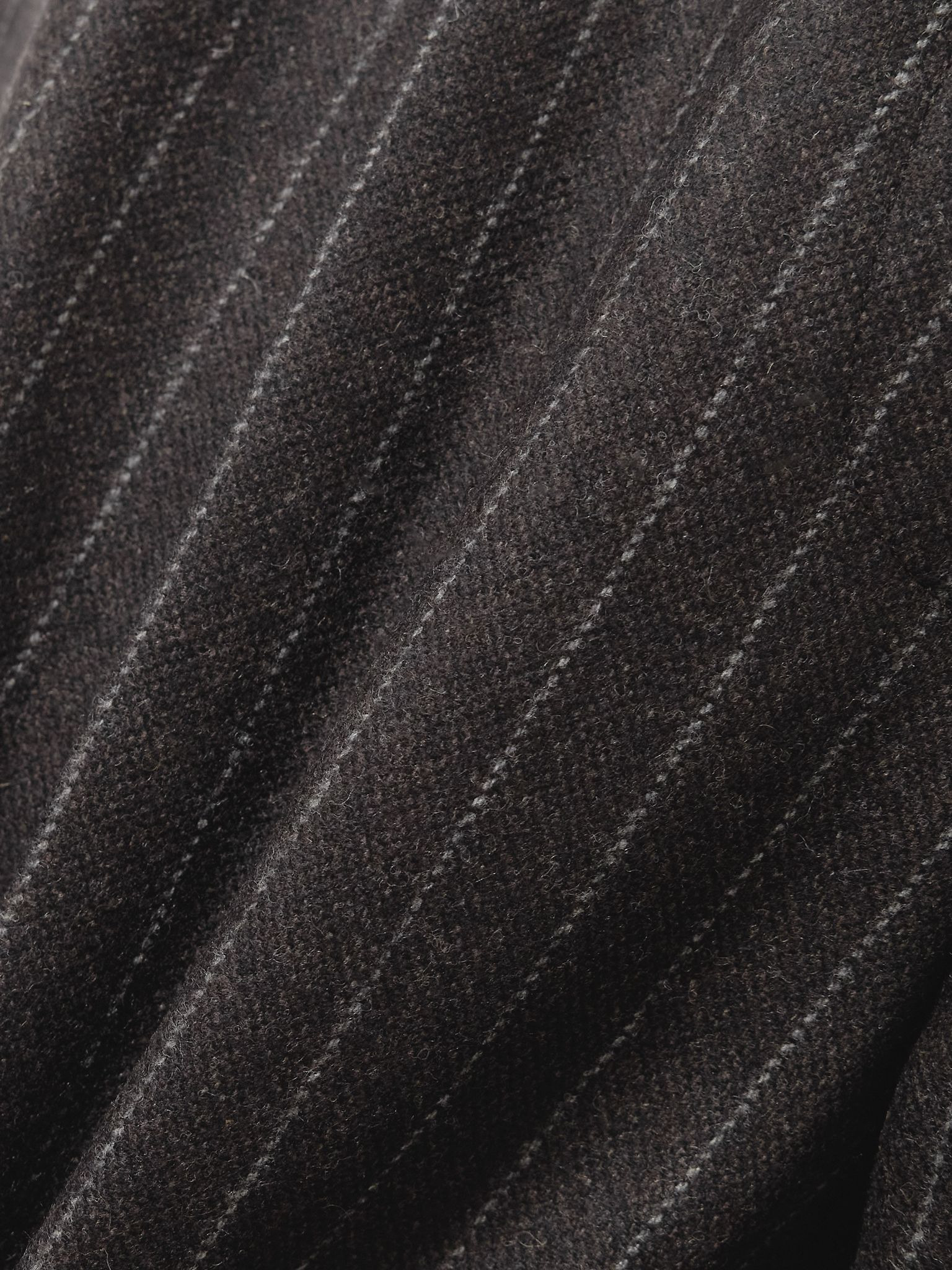 Fox pleated pinstriped wool and cashmere-blend straight-leg pants Dark brown - 4