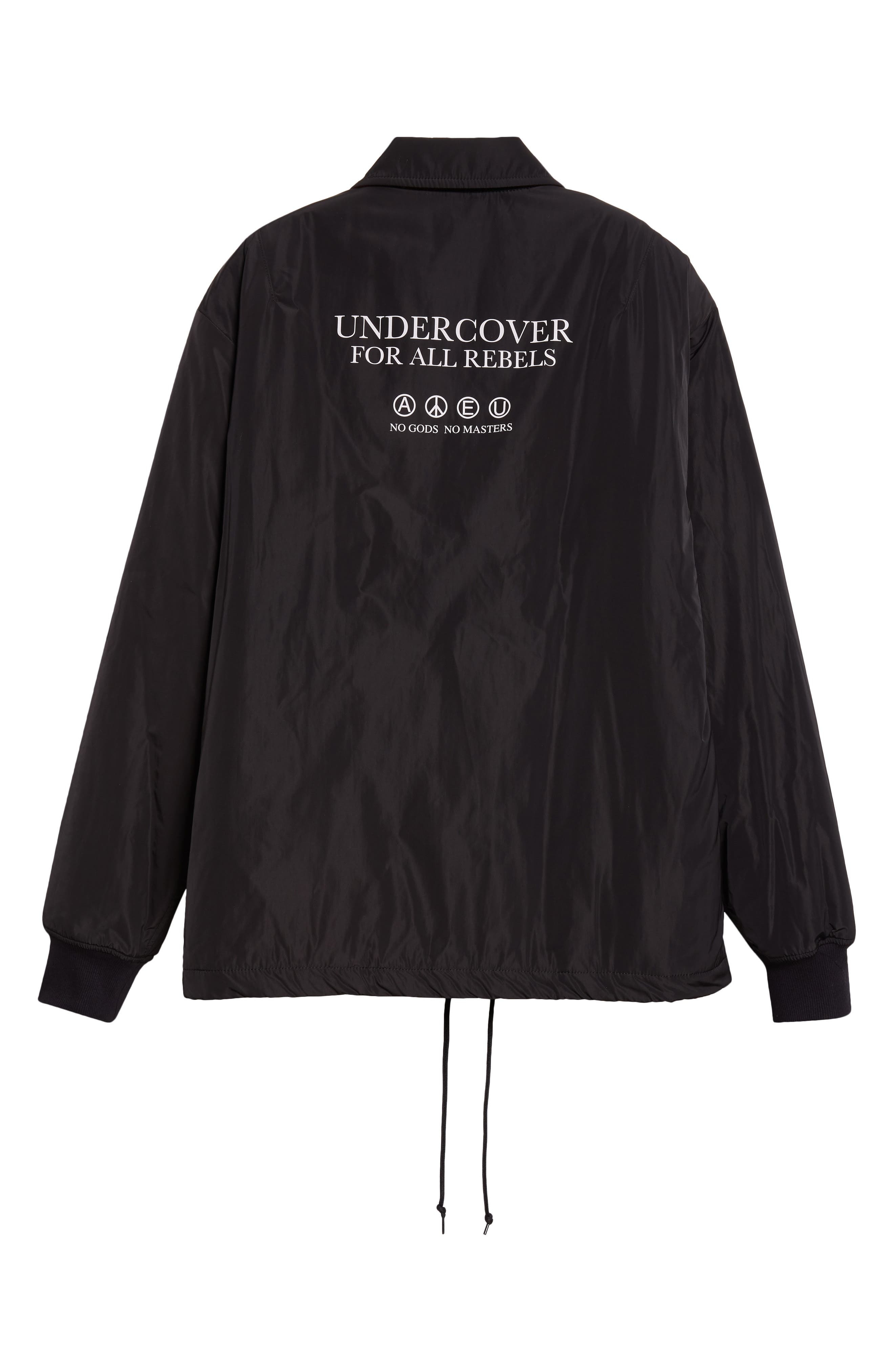 Undercover For All Rebels Satin Jacket in Black at Nordstrom - 8