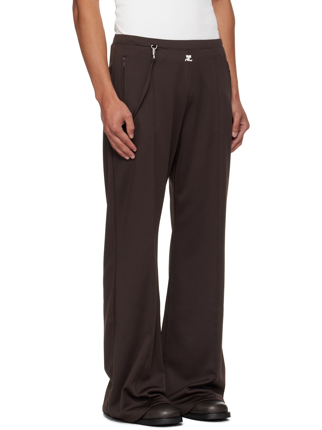Brown Flare Interlock Tracksuit Pants - 2