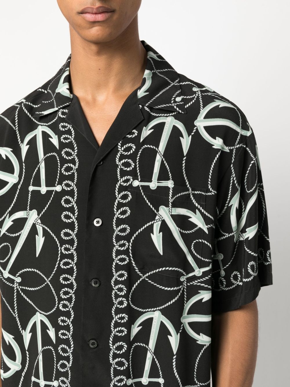 Anchor-print camp shirt - 5