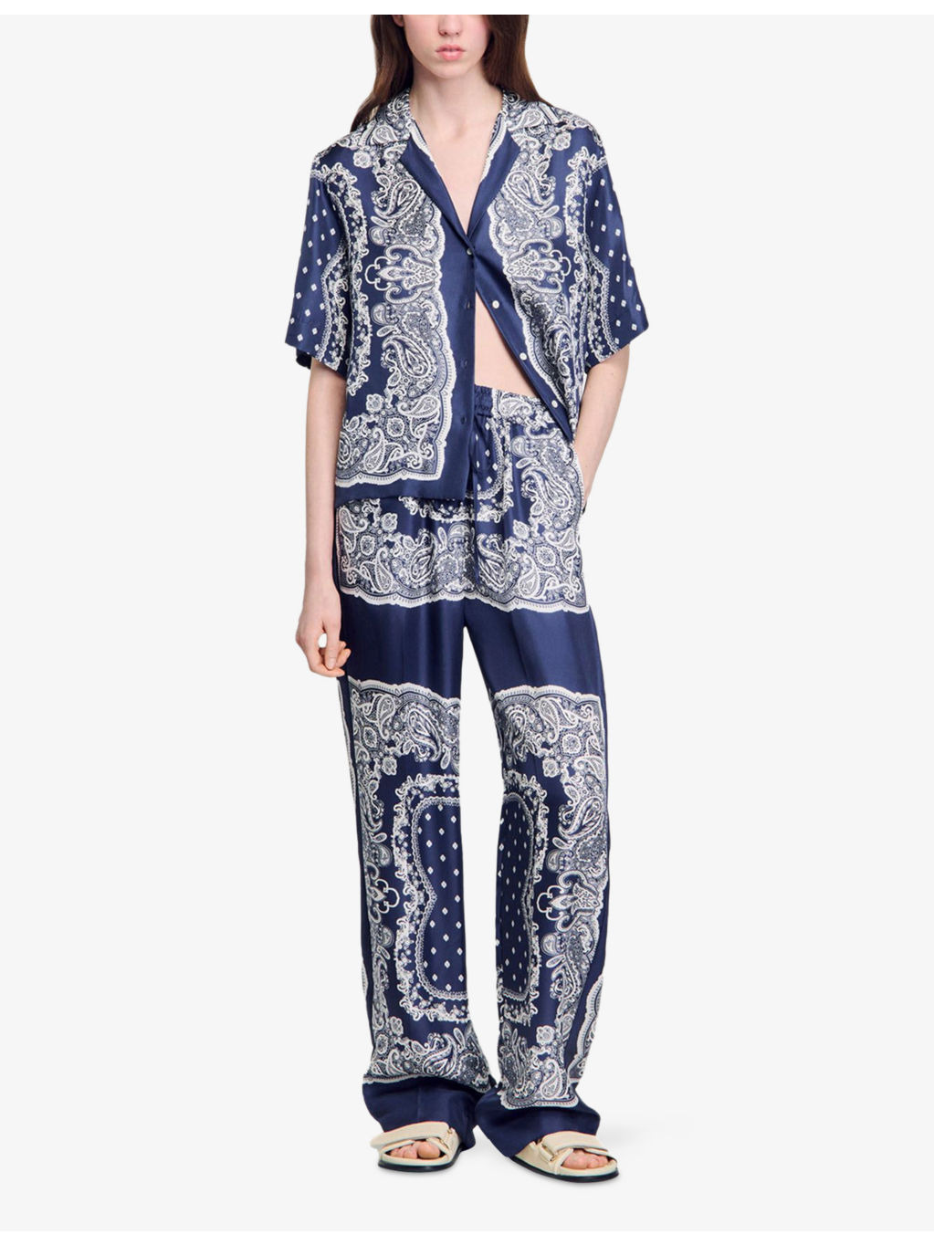 Bandana-Print Elasticated-Waist Woven Trousers - 2
