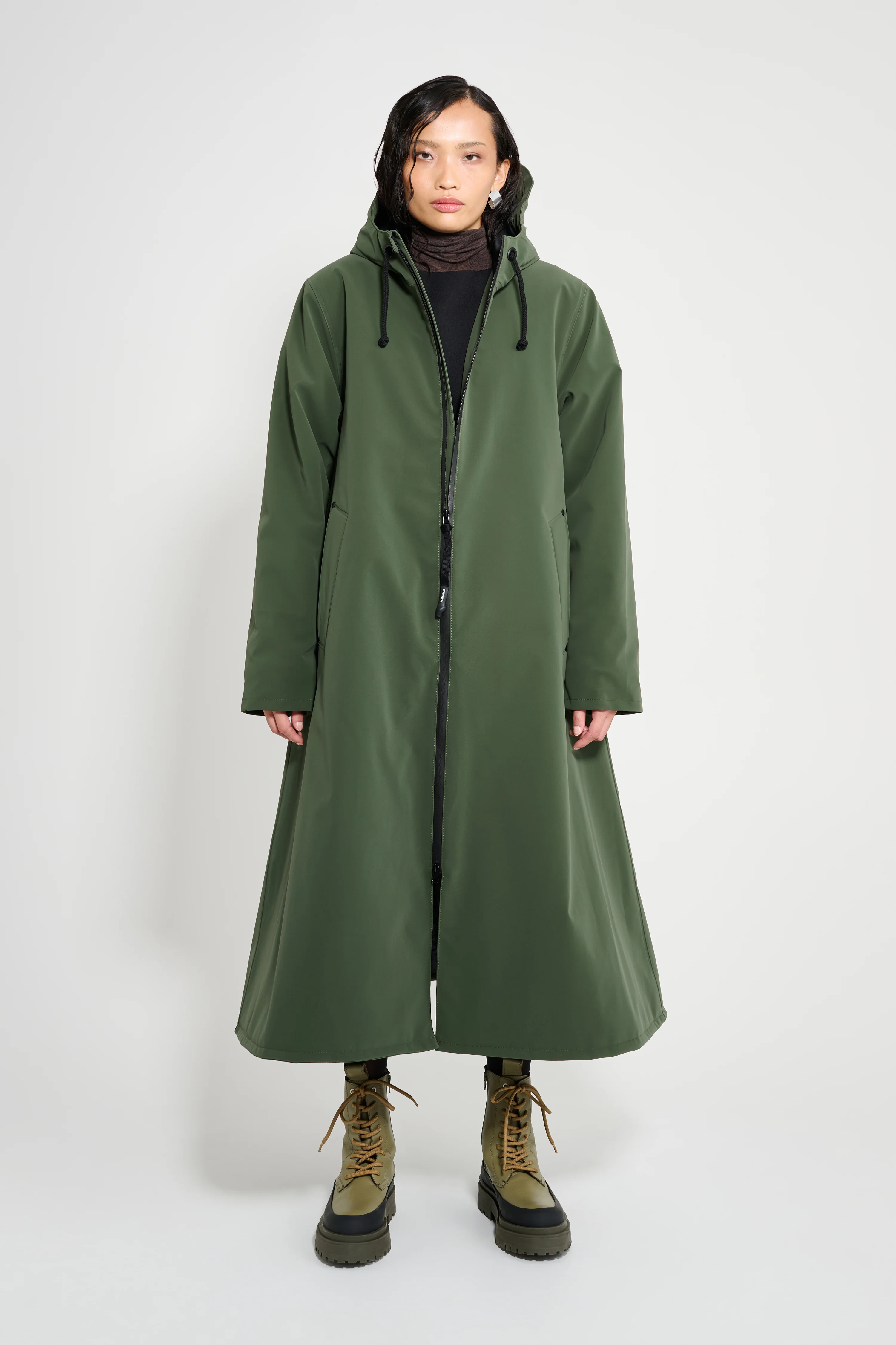 Mosebacke Long Matte Winter Coat Green - 1
