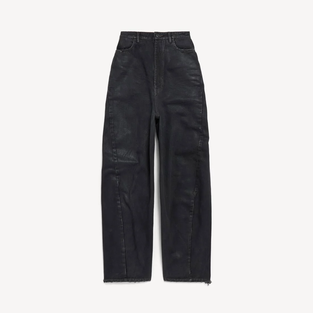 Women's High Waist Barrel Twisted Seam Pants in Vintage Black - 1