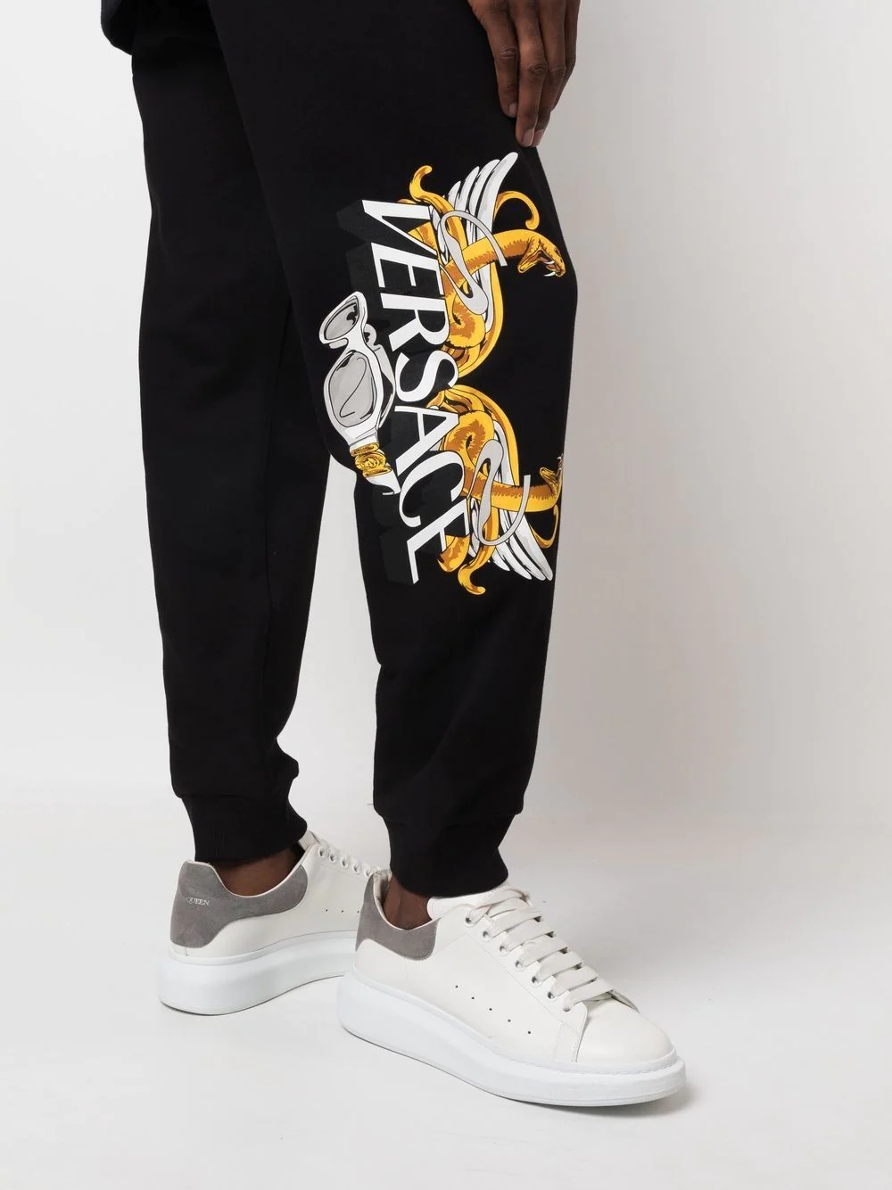 logo-print cotton track pants - 5