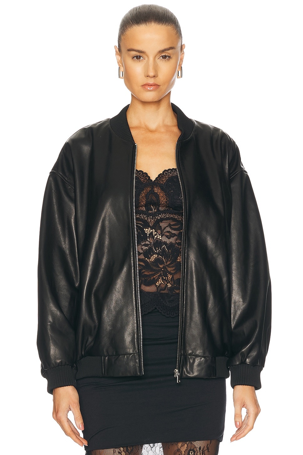 Marly Leather Bomber Jacket - 2